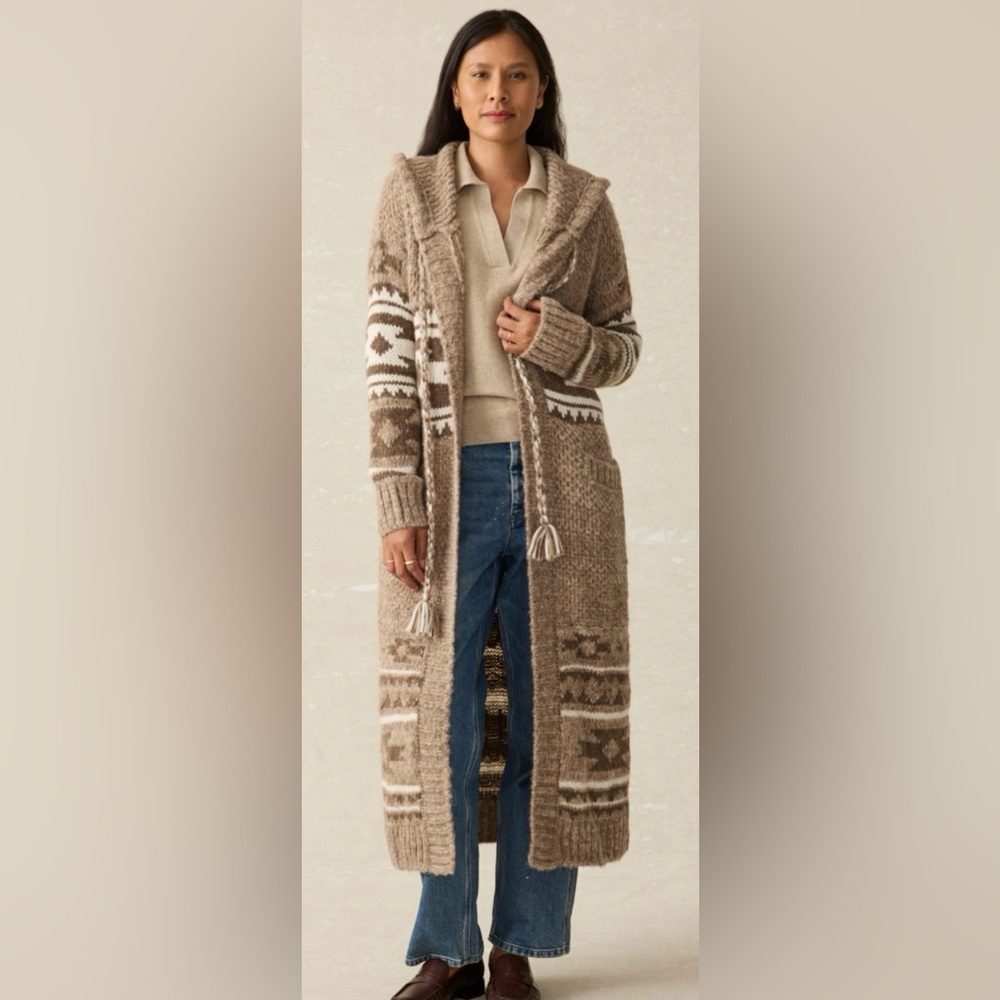 Faherty x SPJ Hooded Alpaca Duster